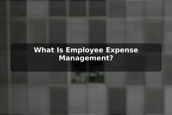 What Is Employee Expense Management?
